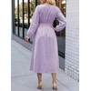 image:imageANRABESS Womens Long Sleeve Striped Fall Midi Dress with PocketsPurple White Stripe