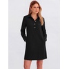 image:imageANRABESS Womens Long Sleeve Striped Fall Shift Shirt DressBlack