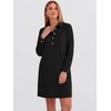 image:imageANRABESS Womens Long Sleeve Striped Fall Shift Shirt DressBlack