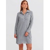 image:imageANRABESS Womens Long Sleeve Striped Fall Shift Shirt DressBlack White Stripe