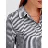 image:imageANRABESS Womens Long Sleeve Striped Fall Shift Shirt DressBlack White Stripe