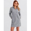 image:imageANRABESS Womens Long Sleeve Striped Fall Shift Shirt DressBlack White Stripe