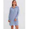 image:imageANRABESS Womens Long Sleeve Striped Fall Shift Shirt DressBlue White Stripe