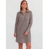image:imageANRABESS Womens Long Sleeve Striped Fall Shift Shirt DressBrown White Plaid