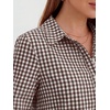 image:imageANRABESS Womens Long Sleeve Striped Fall Shift Shirt DressBrown White Plaid