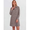 image:imageANRABESS Womens Long Sleeve Striped Fall Shift Shirt DressBrown White Plaid
