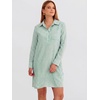 image:imageANRABESS Womens Long Sleeve Striped Fall Shift Shirt DressGreen White Stripe