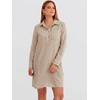 image:imageANRABESS Womens Long Sleeve Striped Fall Shift Shirt DressLight Brown White Stripe