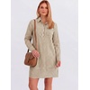 image:imageANRABESS Womens Long Sleeve Striped Fall Shift Shirt DressLight Brown White Stripe