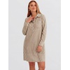 image:imageANRABESS Womens Long Sleeve Striped Fall Shift Shirt DressLight Brown White Stripe