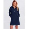 image:imageANRABESS Womens Long Sleeve Striped Fall Shift Shirt DressNavy Blue