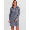 image:imageANRABESS Womens Long Sleeve Striped Fall Shift Shirt DressNavy Blue White Plaid