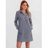 image:imageANRABESS Womens Long Sleeve Striped Fall Shift Shirt DressNavy Blue White Plaid
