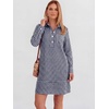 image:imageANRABESS Womens Long Sleeve Striped Fall Shift Shirt DressNavy Blue White Plaid