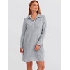 image:imageANRABESS Womens Long Sleeve Striped Fall Shift Shirt DressNavy Blue White Stripe