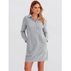 image:imageANRABESS Womens Long Sleeve Striped Fall Shift Shirt DressNavy Blue White Stripe