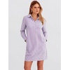 image:imageANRABESS Womens Long Sleeve Striped Fall Shift Shirt DressPurple White Stripe