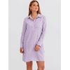 image:imageANRABESS Womens Long Sleeve Striped Fall Shift Shirt DressPurple White Stripe