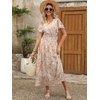 image:imageANRABESS Womens Summer Casual Boho Chiffon Maxi Dress Wedding Guest DressesApricot Flor