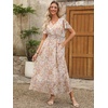 image:imageANRABESS Womens Summer Casual Boho Chiffon Maxi Dress Wedding Guest DressesApricot Flor