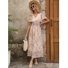 image:imageANRABESS Womens Summer Casual Boho Chiffon Maxi Dress Wedding Guest DressesApricot Flor