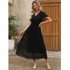 image:imageANRABESS Womens Summer Casual Boho Chiffon Maxi Dress Wedding Guest DressesBlack