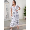 image:imageANRABESS Womens Summer Casual Boho Chiffon Maxi Dress Wedding Guest DressesFloral White Teal