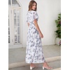 image:imageANRABESS Womens Summer Casual Boho Chiffon Maxi Dress Wedding Guest DressesFloral White Teal