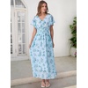 image:imageANRABESS Womens Summer Casual Boho Chiffon Maxi Dress Wedding Guest DressesGreen Leaf Print