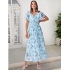 image:imageANRABESS Womens Summer Casual Boho Chiffon Maxi Dress Wedding Guest DressesGreen Leaf Print
