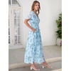 image:imageANRABESS Womens Summer Casual Boho Chiffon Maxi Dress Wedding Guest DressesGreen Leaf Print