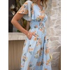 image:imageANRABESS Womens Summer Casual Boho Chiffon Maxi Dress Wedding Guest DressesOrange Floral Print