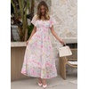 image:imageANRABESS Womens Summer Casual Boho Chiffon Maxi Dress Wedding Guest DressesPink Flor