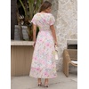 image:imageANRABESS Womens Summer Casual Boho Chiffon Maxi Dress Wedding Guest DressesPink Flor