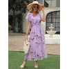 image:imageANRABESS Womens Summer Casual Boho Chiffon Maxi Dress Wedding Guest DressesPurple Flor