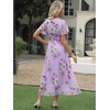 image:imageANRABESS Womens Summer Casual Boho Chiffon Maxi Dress Wedding Guest DressesPurple Flor