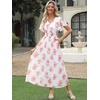 image:imageANRABESS Womens Summer Casual Boho Chiffon Maxi Dress Wedding Guest DressesRed Flor