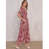 image:imageANRABESS Womens Summer Casual Boho Chiffon Maxi Dress Wedding Guest DressesRose Red Flor