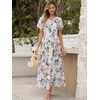 image:imageANRABESS Womens Summer Casual Boho Chiffon Maxi Dress Wedding Guest DressesWhite Flor