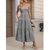 image:imageANRABESS Womens Summer Striped Gingham Midi Dresses Casual Beach SundressBlack White Plaid