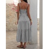 image:imageANRABESS Womens Summer Striped Gingham Midi Dresses Casual Beach SundressBlack White Stripe