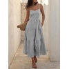 image:imageANRABESS Womens Summer Striped Gingham Midi Dresses Casual Beach SundressBlack White Stripe