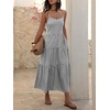 image:imageANRABESS Womens Summer Striped Gingham Midi Dresses Casual Beach SundressBlack White Stripe