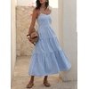 image:imageANRABESS Womens Summer Striped Gingham Midi Dresses Casual Beach SundressBlue White Stripe