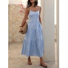 image:imageANRABESS Womens Summer Striped Gingham Midi Dresses Casual Beach SundressBlue White Stripe
