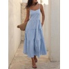 image:imageANRABESS Womens Summer Striped Gingham Midi Dresses Casual Beach SundressBlue White Stripe