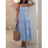 image:imageANRABESS Womens Summer Striped Gingham Midi Dresses Casual Beach SundressBlue White Stripe