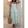image:imageANRABESS Womens Summer Striped Gingham Midi Dresses Casual Beach SundressGreen White Stripe