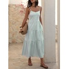 image:imageANRABESS Womens Summer Striped Gingham Midi Dresses Casual Beach SundressGreen White Stripe