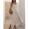image:imageANRABESS Womens Summer Striped Gingham Midi Dresses Casual Beach SundressLight Brown White Stripe